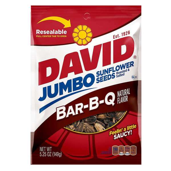 David David BBQ Sunflower Seeds 5.25 oz., PK12 2620046570